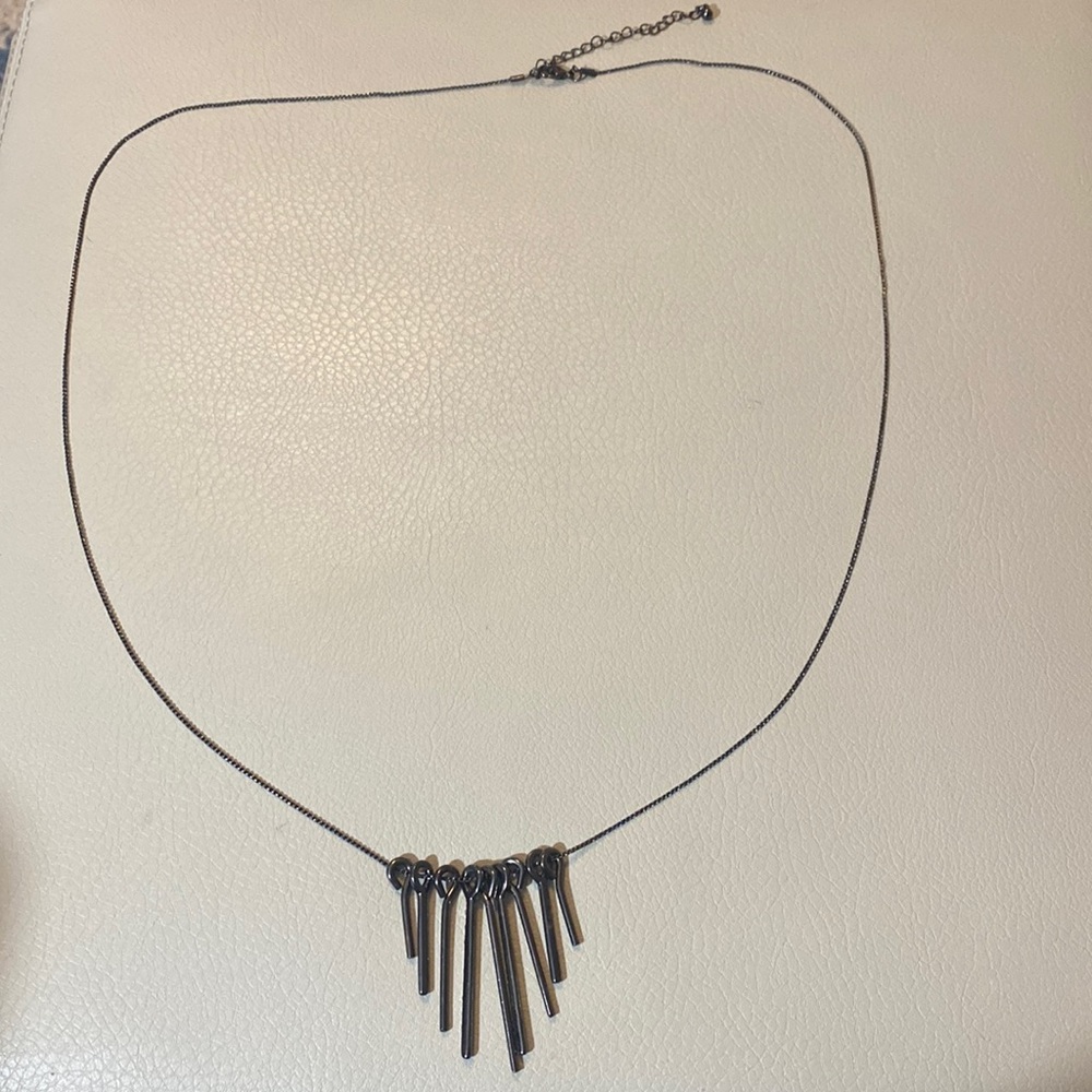 Dark Grey long necklace